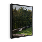 Serene Garden Chair | Tranquil Outdoor Still Life Framed Canvas Print Gallery Image 2