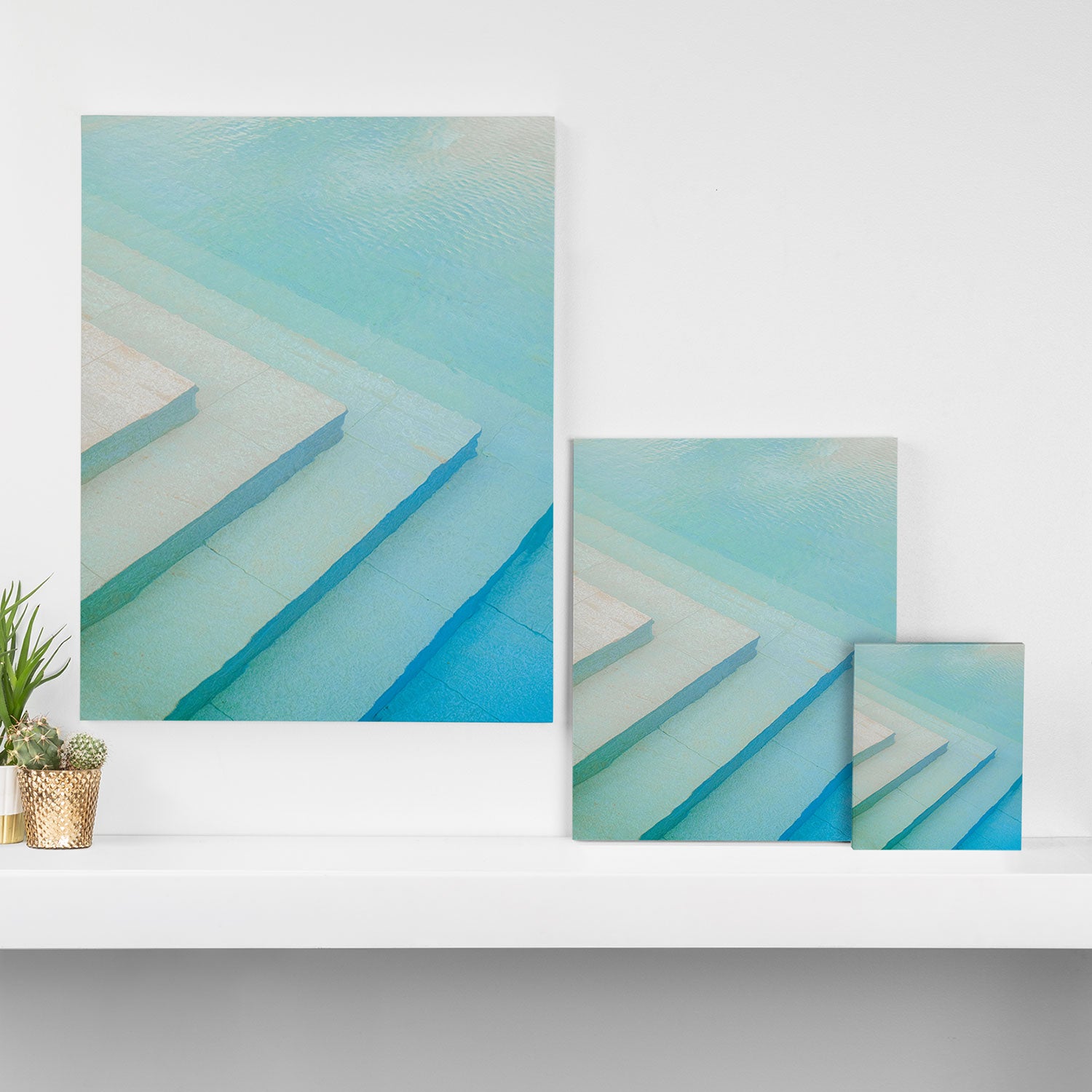 Shades of blue | Mexico pool travel photography Canvas Print Gallery Image 3