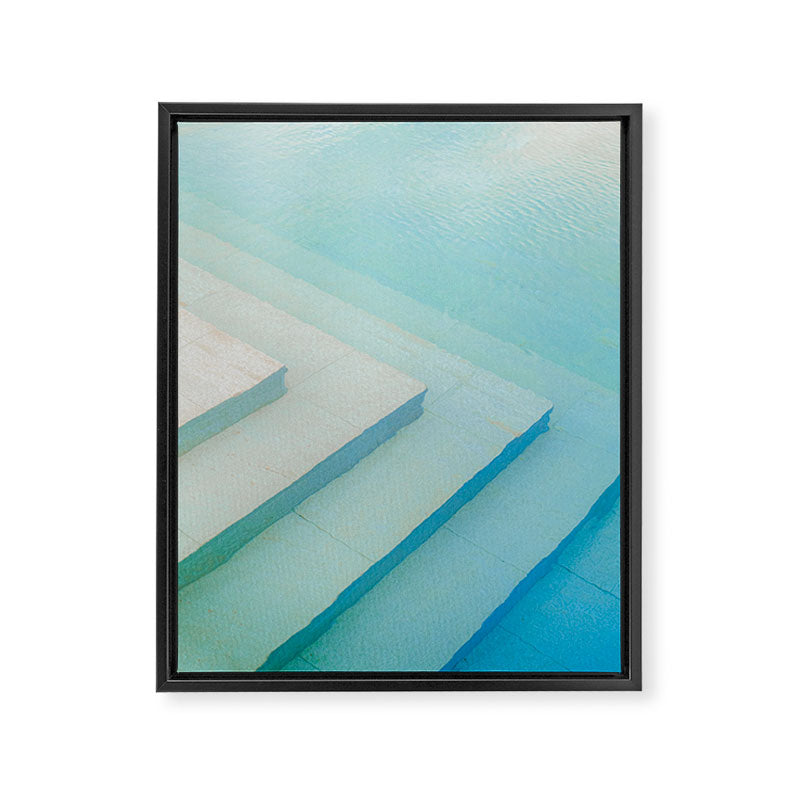 Shades of blue | Mexico pool travel photography Framed Canvas Print Gallery Image 3