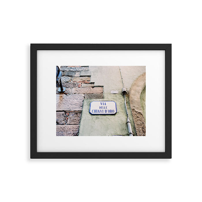 Street sign in Lucca Italy | Europe fine art photography print | Pistachio green Framed Art Print Gallery Image 1