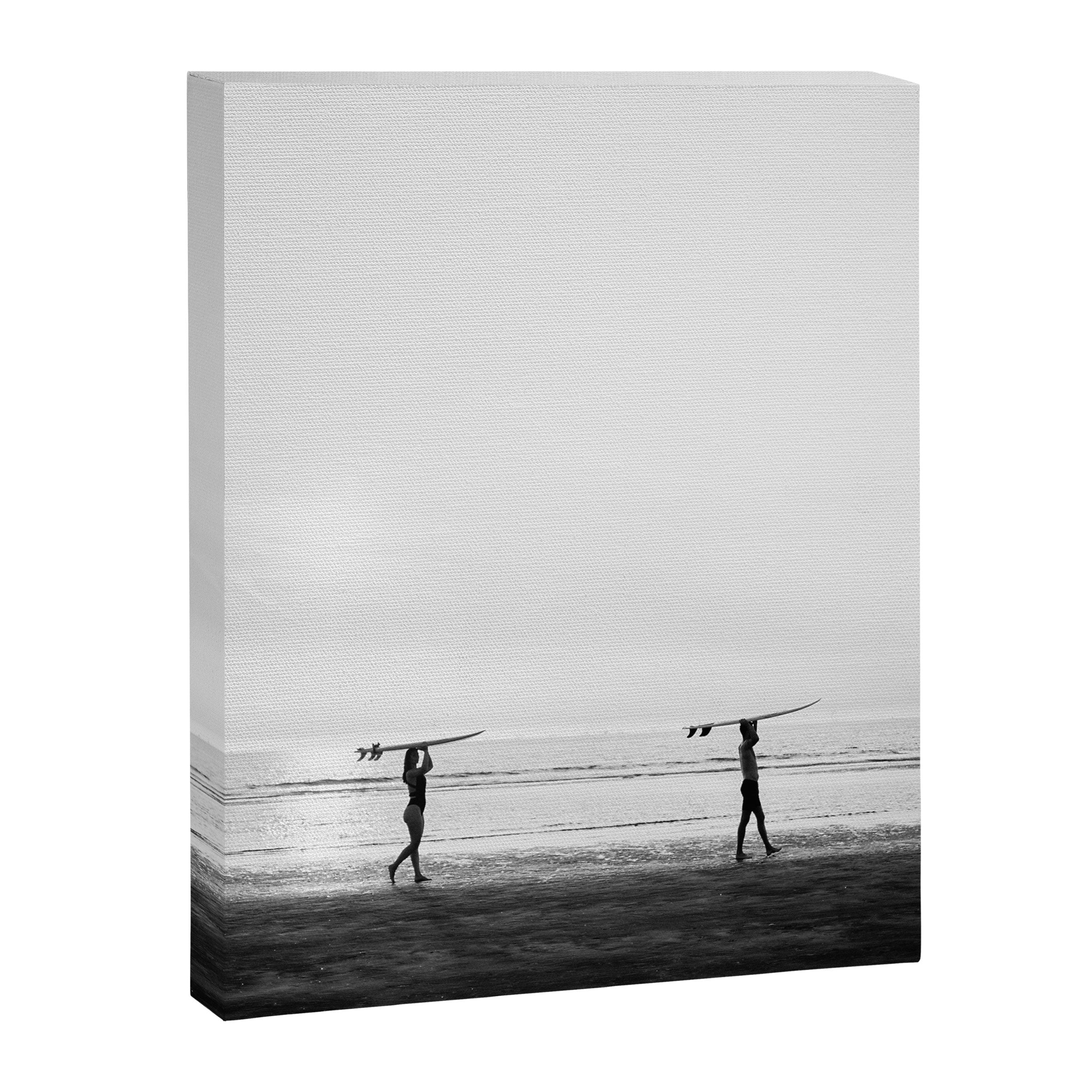 Surfer couple | Wanderlust photography of surfer couple | Coastal wall art. Canvas Print Gallery Image 6