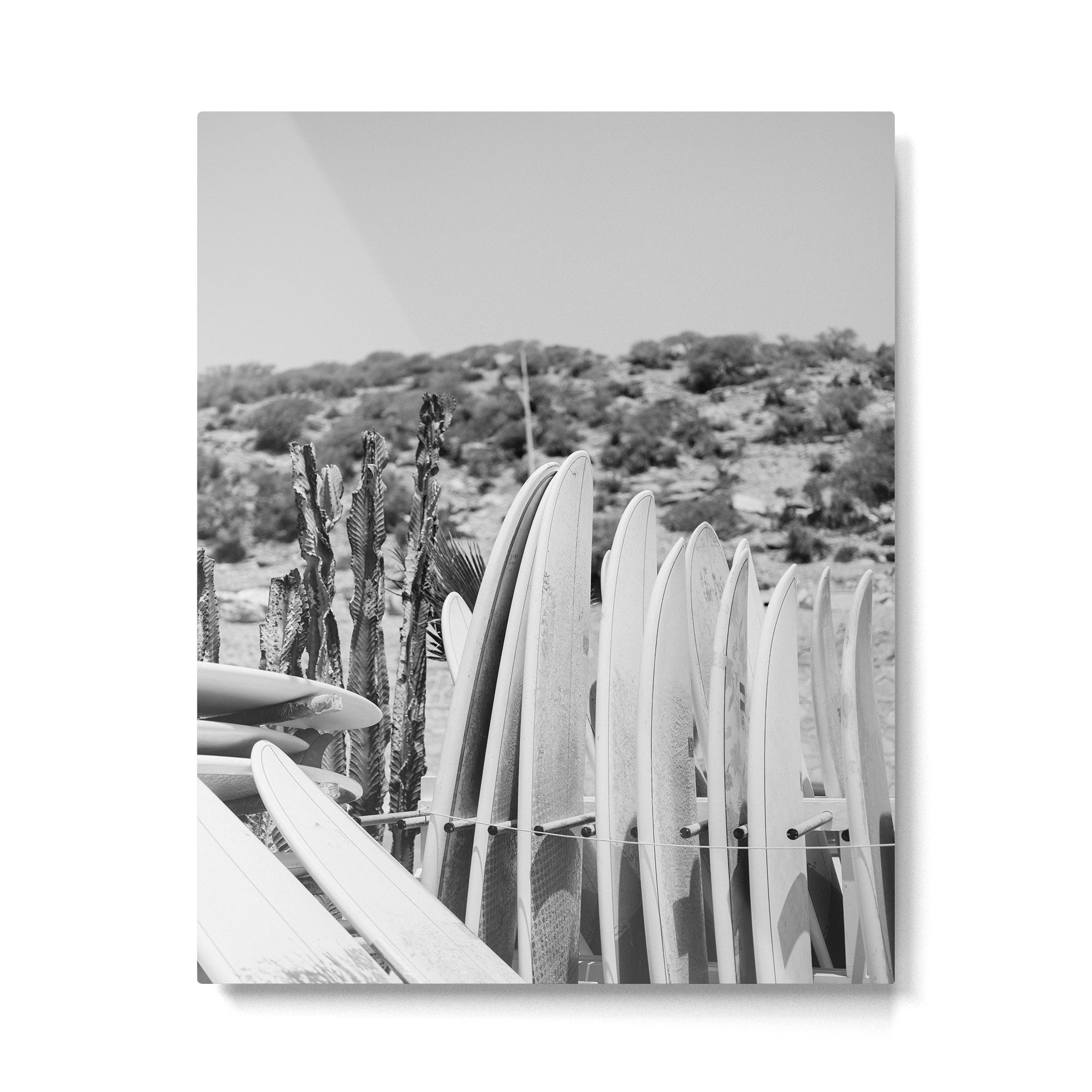 Taghazout | Surfs Up in Black and White  Metal Print Gallery Image 4