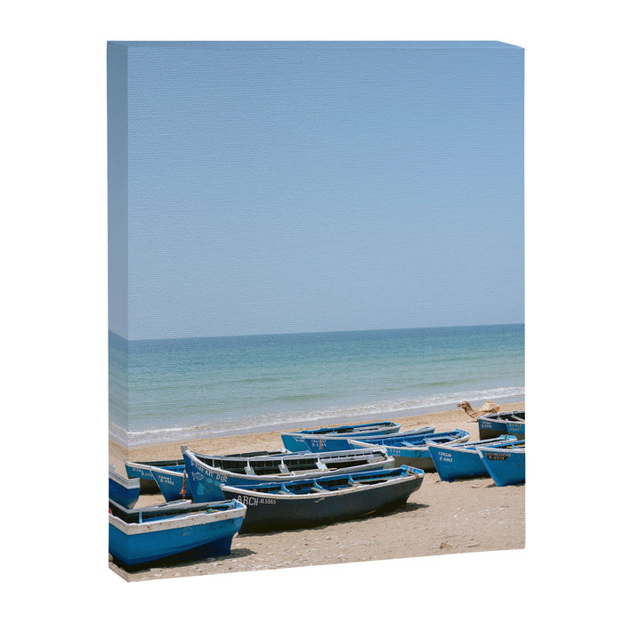 Tamraght Boats | Moroccan Coast Travel Photography Canvas Print Gallery Image 1