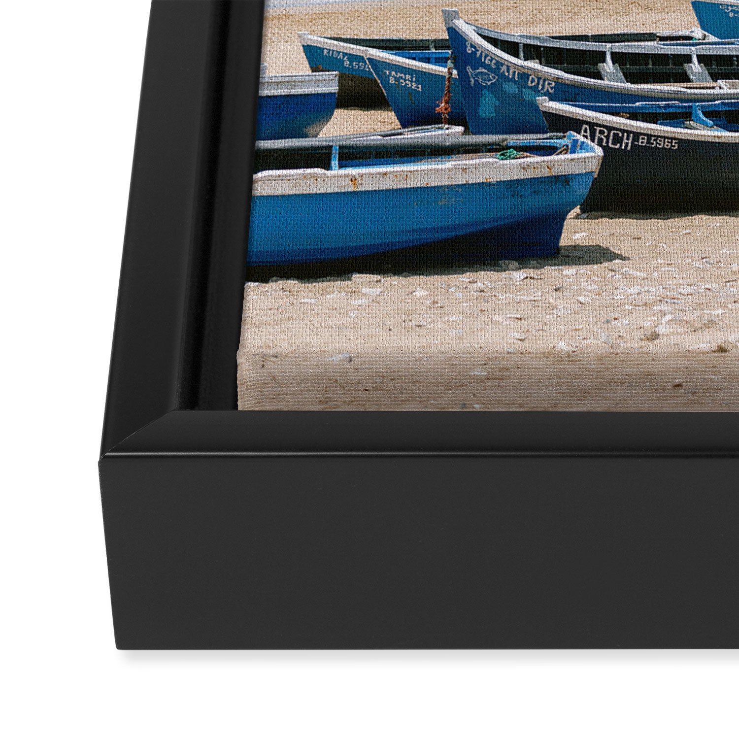 Tamraght Boats | Moroccan Coast Travel Photography Framed Canvas Print Gallery Image 3