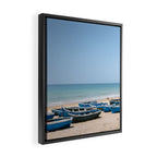 Tamraght Boats | Moroccan Coast Travel Photography Framed Canvas Print Gallery Image 2