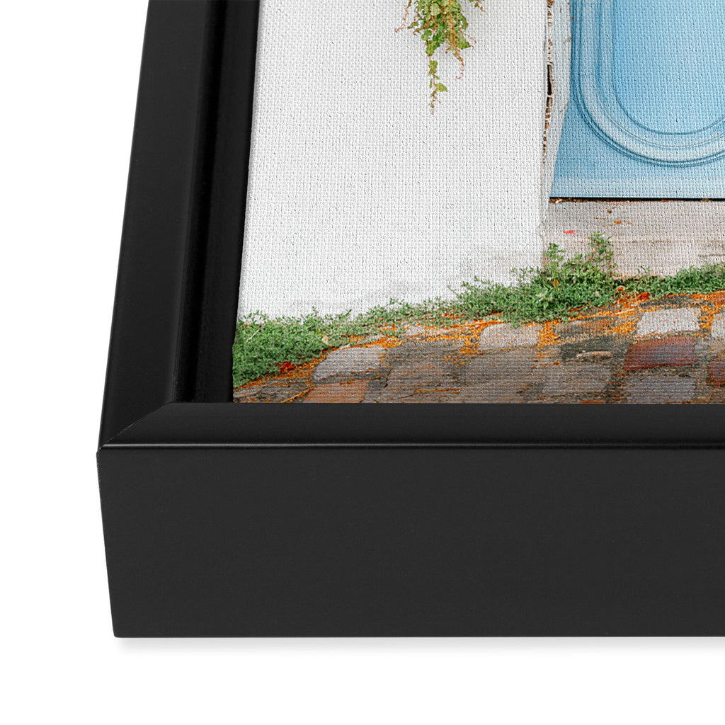 Montmartre Paris | The blue door  Framed Canvas Print Gallery Image 3