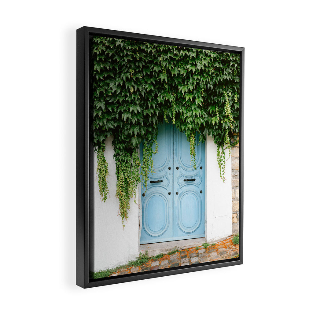 Montmartre Paris | The blue door  Framed Canvas Print Gallery Image 2