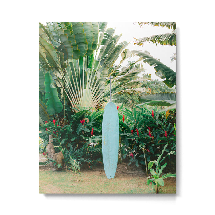 The blue surfboard | Travel photography print | The Dominican Republic Metal Print Gallery Image 1