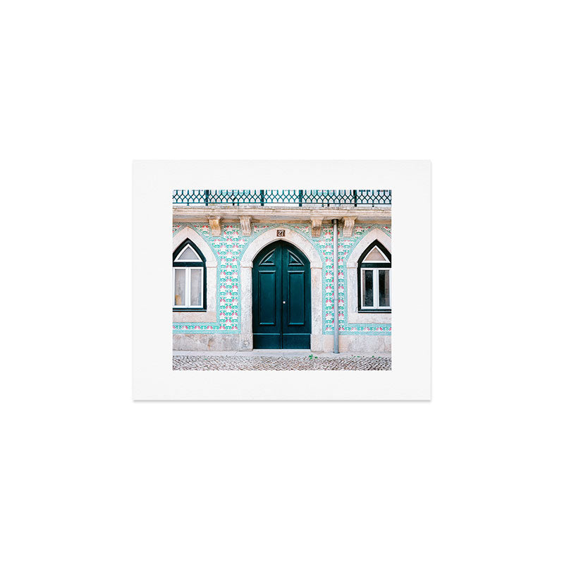 The green door | Lisbon Portugal architecture | Fine art travel photography print Art Print Gallery Image 1