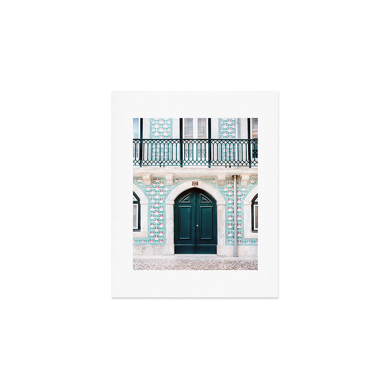 The green door | Lisbon Portugal architecture | Fine art travel photography print Art Print Gallery Image 1
