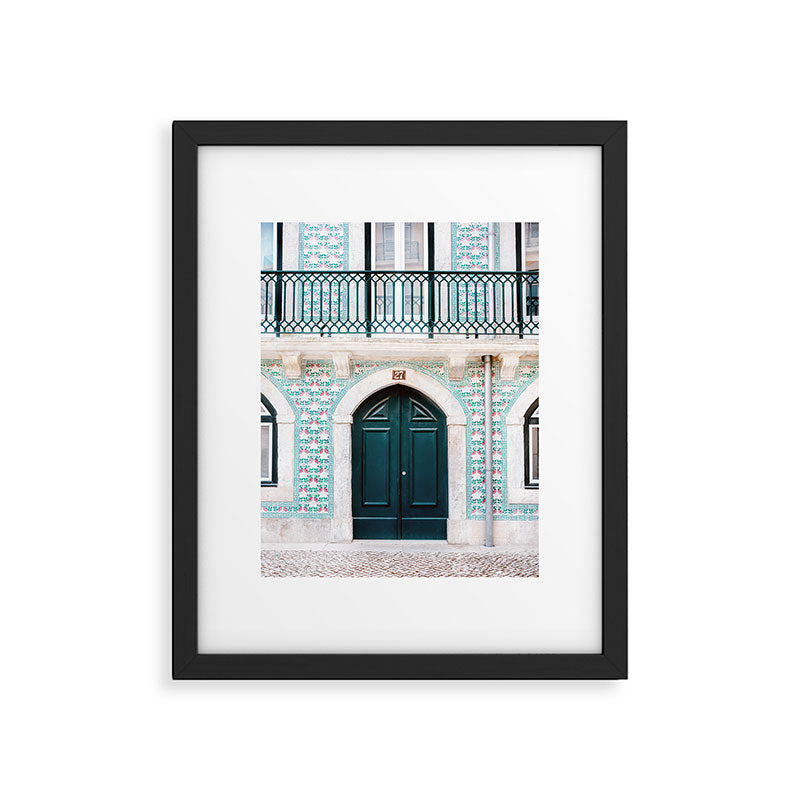 The green door | Lisbon Portugal architecture | Fine art travel photography print Framed Art Print Gallery Image 4