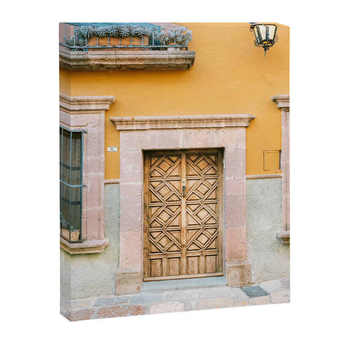 Orange and Turquoise | The San Miguel de Allende Mexico door collection | Travel photography print Canvas Print Gallery Image 1