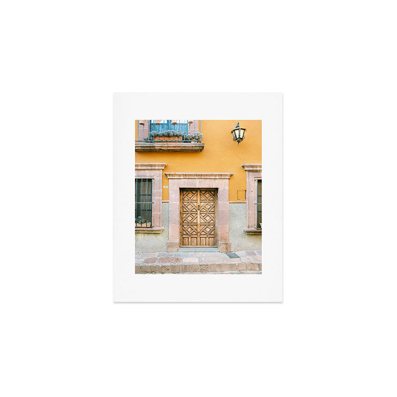 Orange and Turquoise | The San Miguel de Allende Mexico door collection | Travel photography print Art Print Gallery Image 1