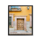 Orange and Turquoise | The San Miguel de Allende Mexico door collection | Travel photography print Framed Canvas Print Gallery Image 6
