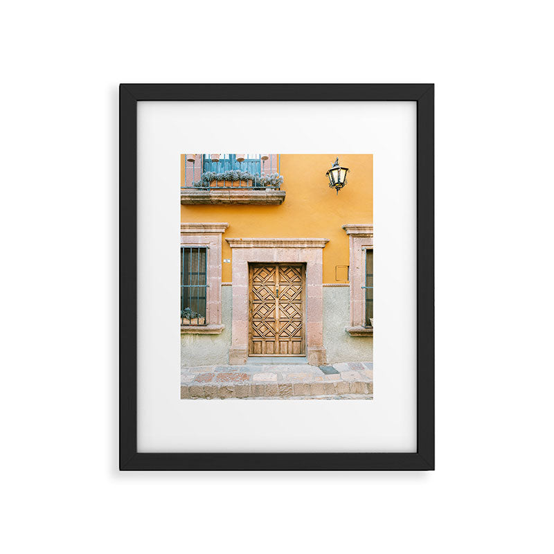 Orange and Turquoise | The San Miguel de Allende Mexico door collection | Travel photography print Framed Art Print Gallery Image 4