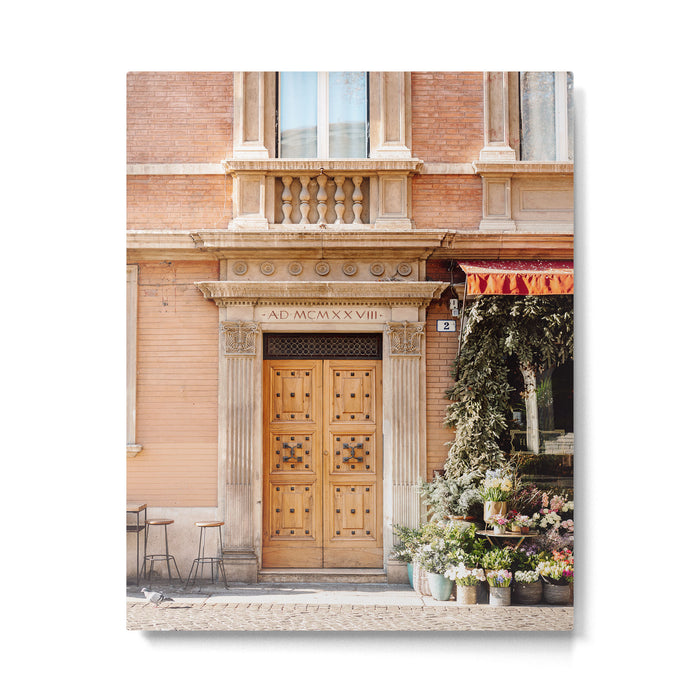 The wooden door | Travel photography Bologna Europe  Metal Print Gallery Image 1