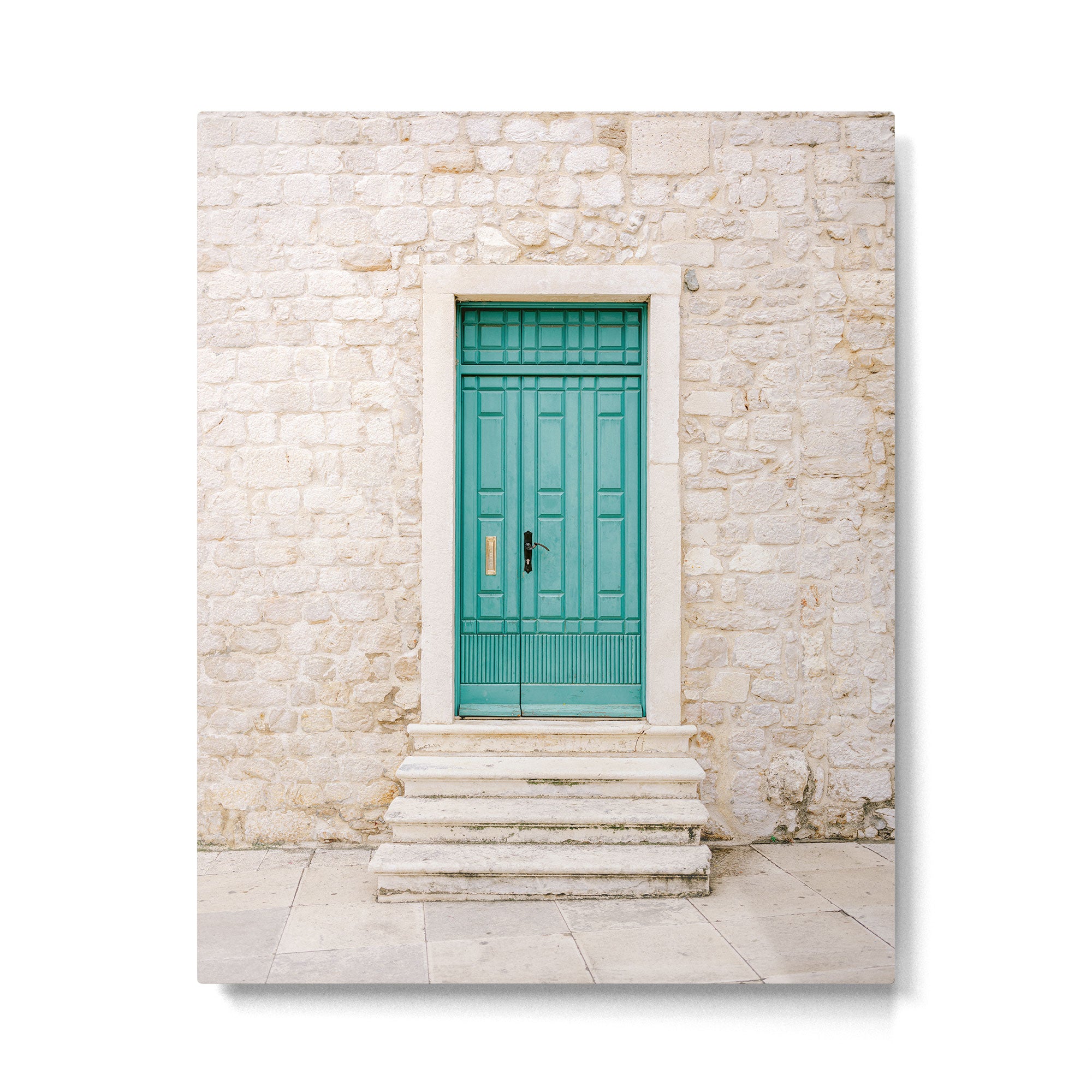 Turquoise door of Sibenik | Croatia Europe fine art travel photography print | Pastel colors Metal Print Gallery Image 4
