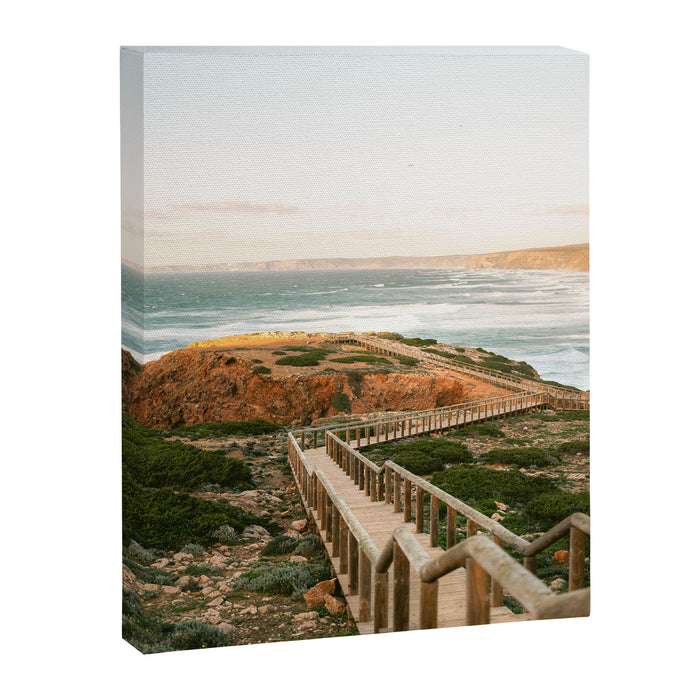 Walkway into the Algarve | Portugal beach travel photography | Praia Bordeira Canvas Print Gallery Image 1