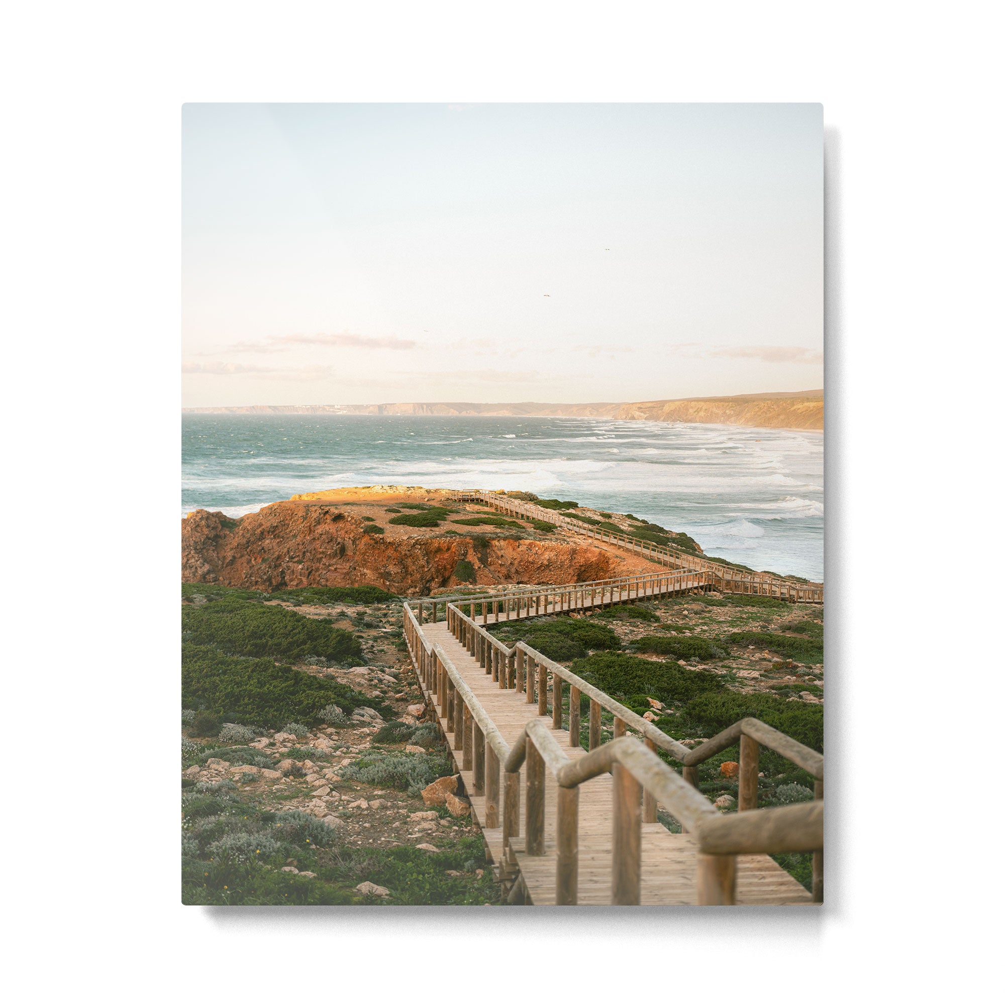 Walkway into the Algarve | Portugal beach travel photography | Praia Bordeira Metal Print Gallery Image 4