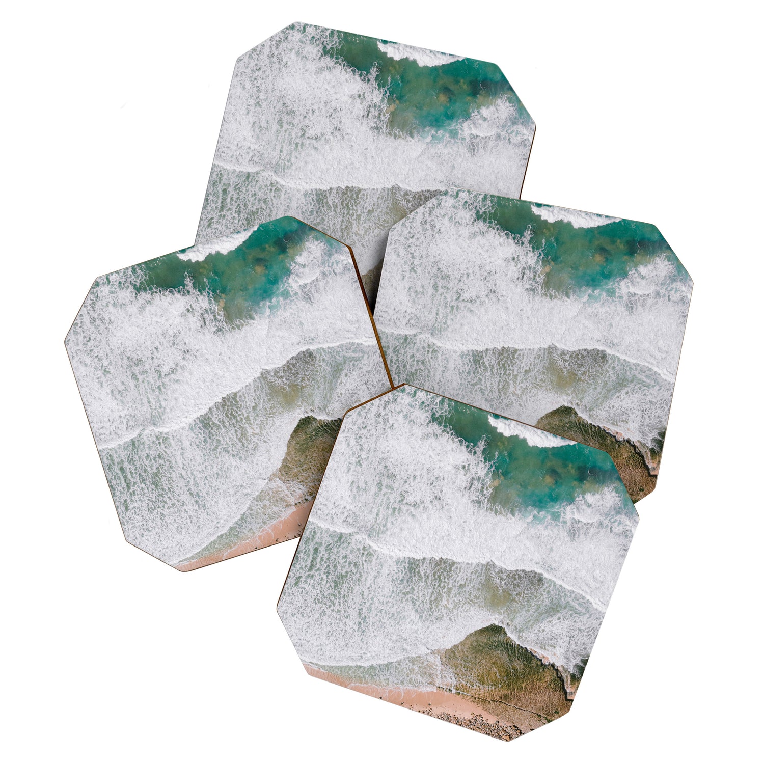 Waves of the ocean | Ericeira fine art travel photography | sea drone wall art Coaster Gallery Image 1