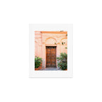 Wooden door on coral | Trastevere Rome Italy Travel Photography Art Print Gallery Image 1