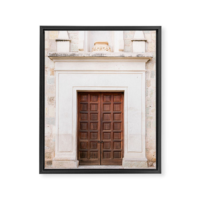 Wooden doors of Oaxaca II | Mexico Travel Photography Framed Canvas Print Gallery Image 1