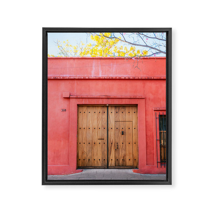 Wooden doors of Oaxaca | Mexico Travel Photography  Framed Canvas Print Gallery Image 1