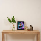 Chicken Riding Dinosaur In Space Framed Canvas Print Gallery Image 4