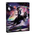Galaxy Cat On Dinosaur Unicorn In Space Canvas Print Gallery Image 6