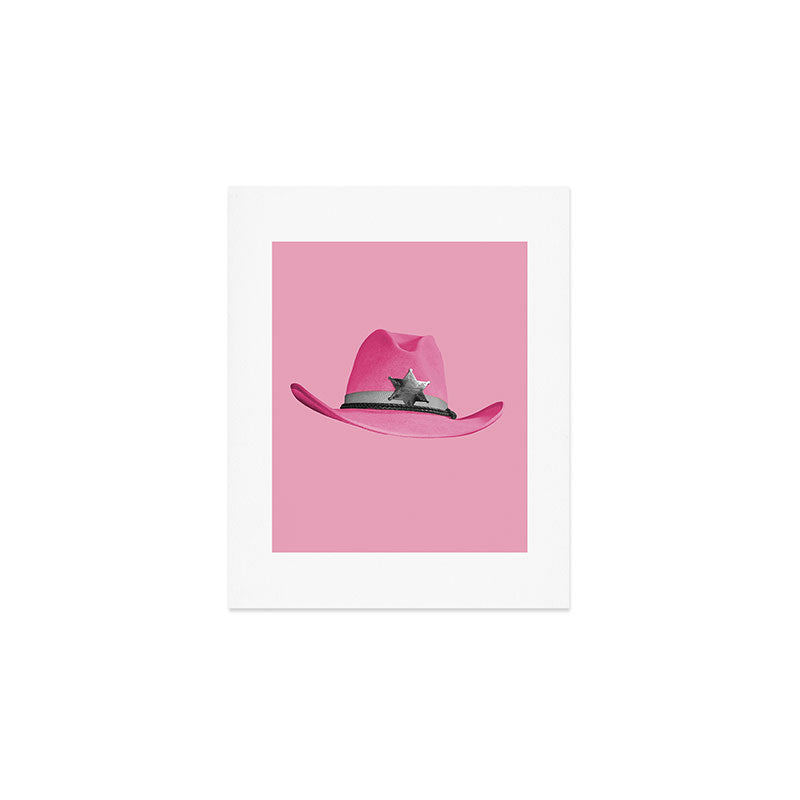 Pink Cowboy Hat Cute Art Print Gallery Image 1