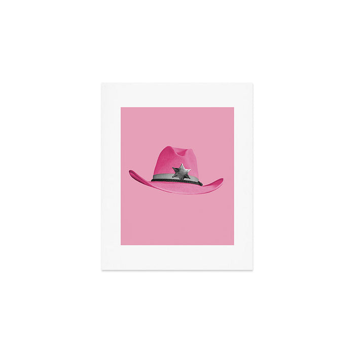Pink Cowboy Hat Cute Art Print Gallery Image 1