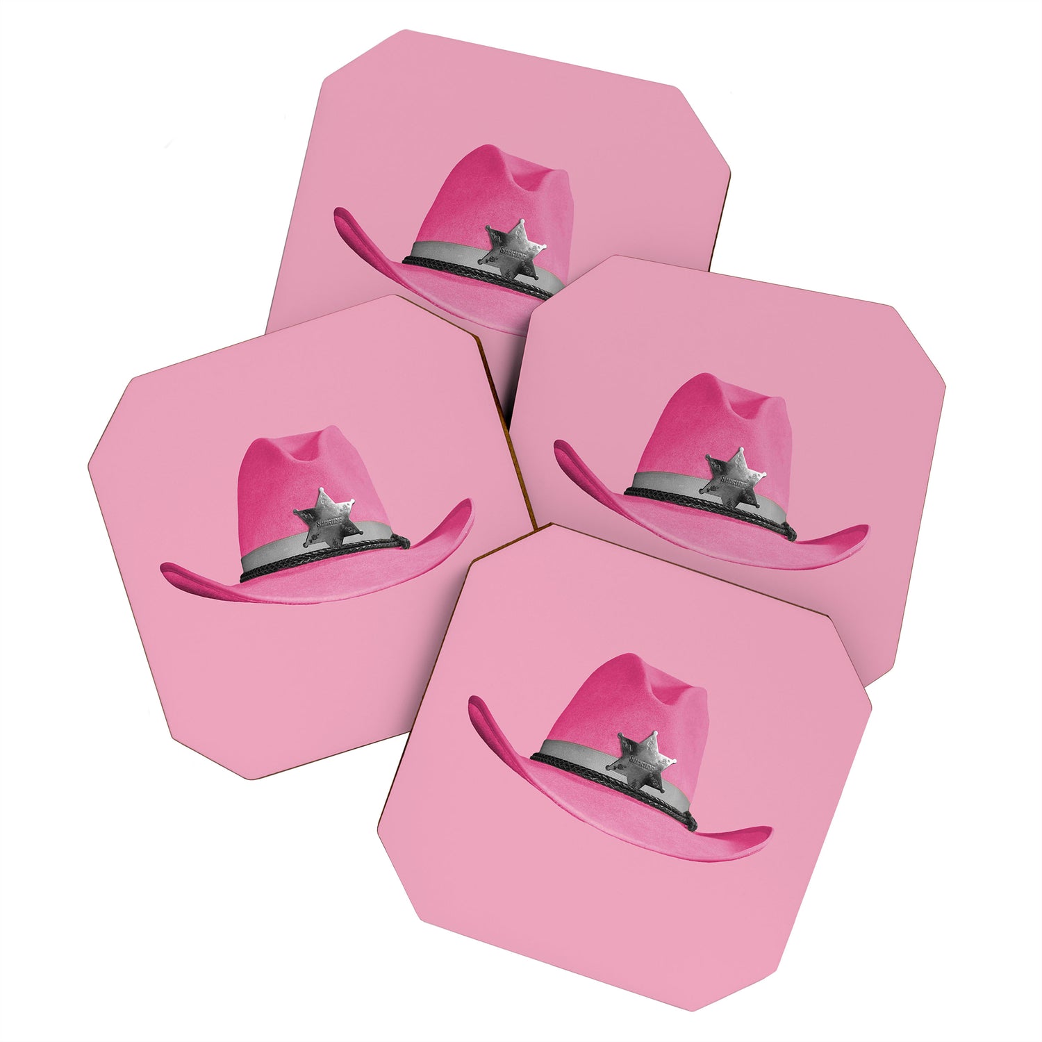 Pink Cowboy Hat Cute Coaster Gallery Image 1