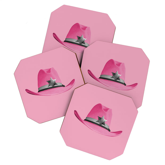 Pink Cowboy Hat Cute Coaster Gallery Image 1