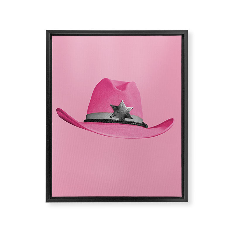 Pink Cowboy Hat Cute Framed Canvas Print Gallery Image 6