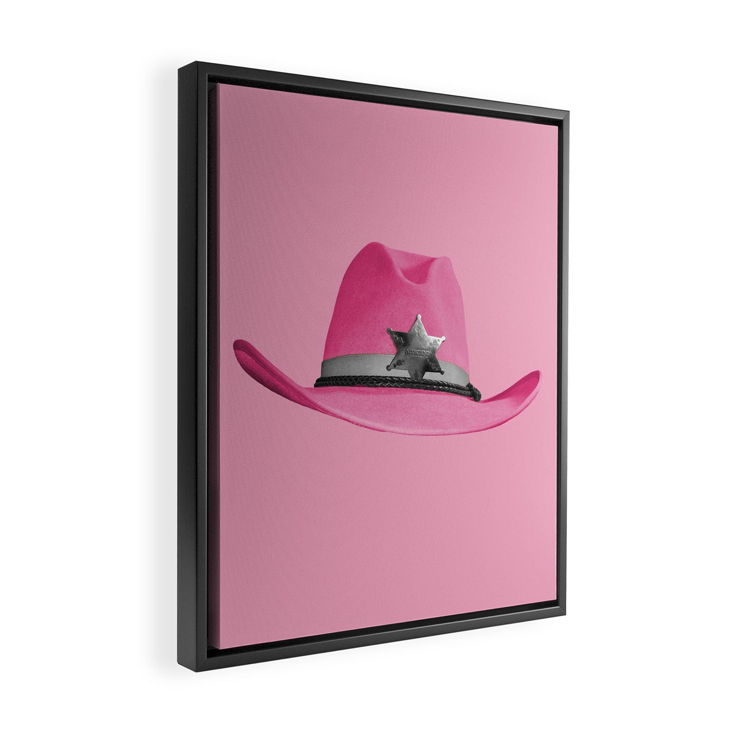 Pink Cowboy Hat Cute Framed Canvas Print Gallery Image 2