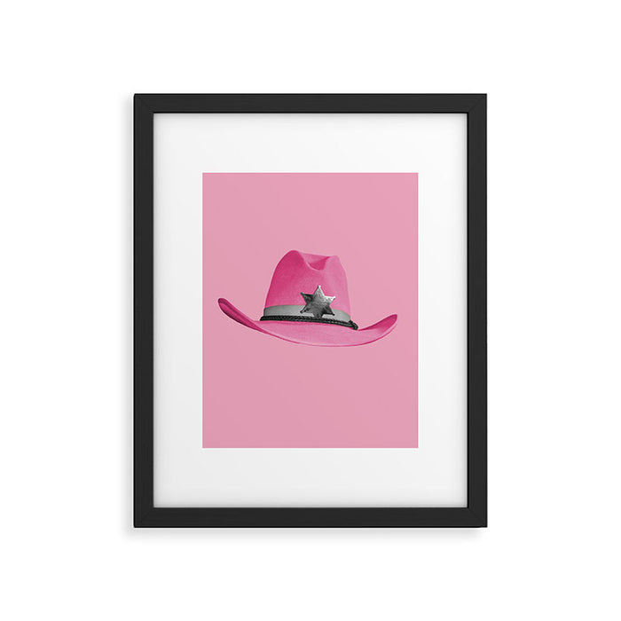 Pink Cowboy Hat Cute Framed Art Print Gallery Image 1
