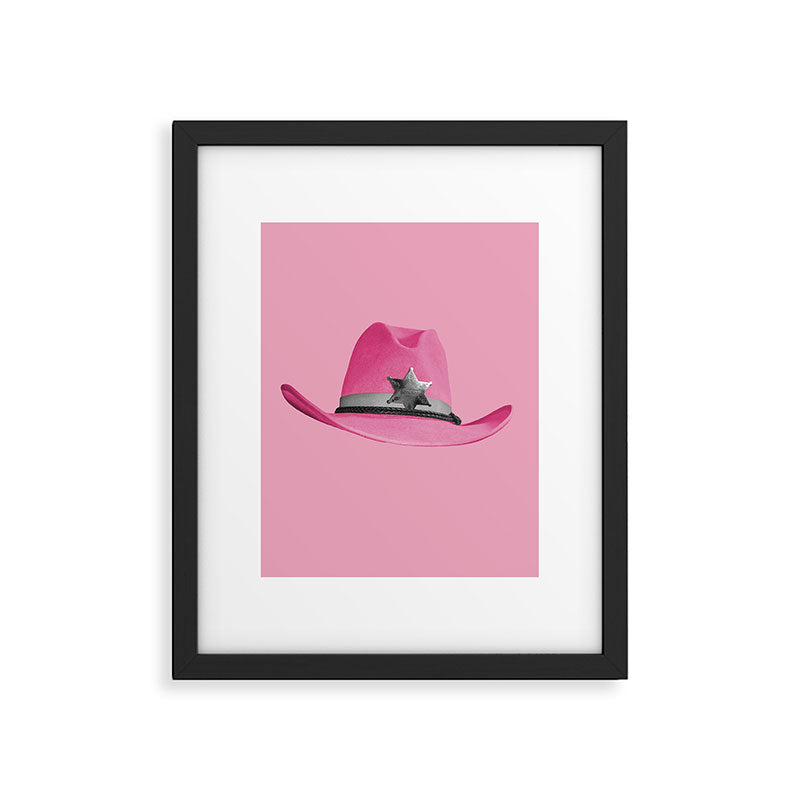 Pink Cowboy Hat Cute Framed Art Print Gallery Image 4