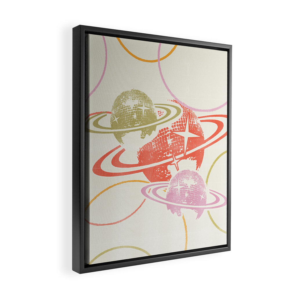 Disco On Saturn Framed Canvas Print Gallery Image 2