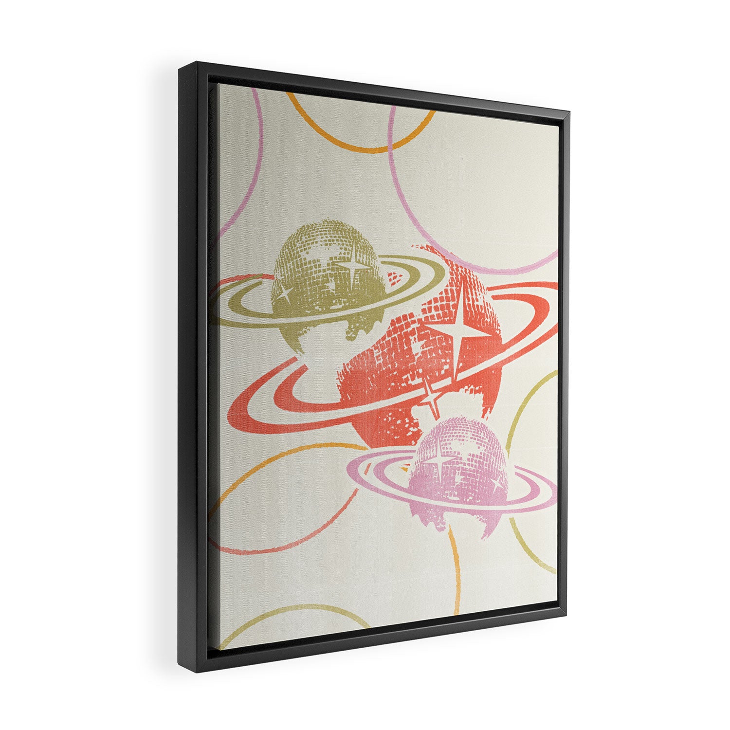Disco On Saturn Framed Canvas Print Gallery Image 2