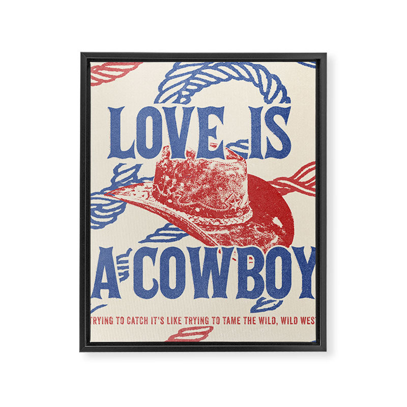 Love is a Cowboy - Rope Framed Canvas Print Gallery Image 6