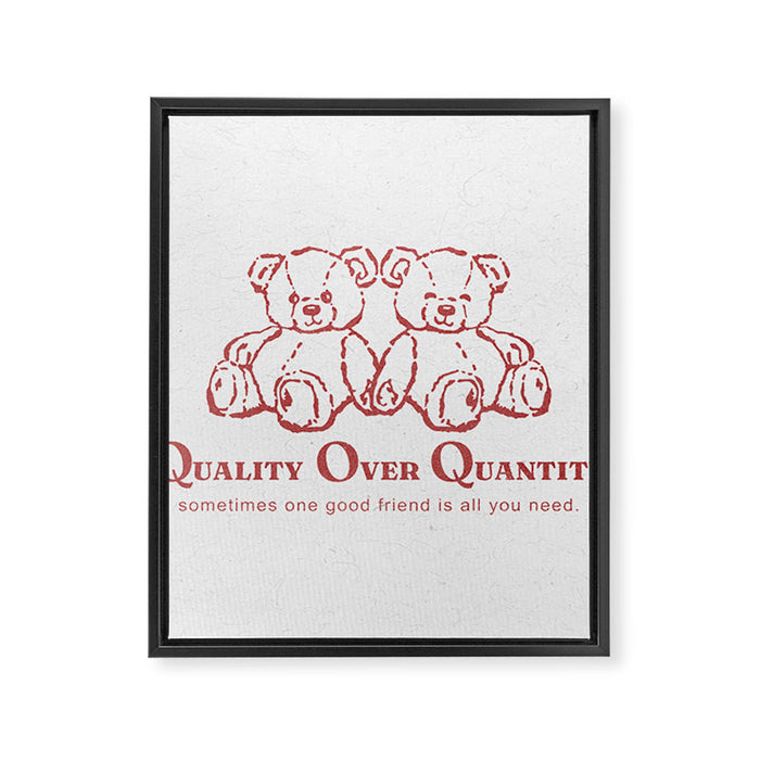 Quality over Quantity Framed Canvas Print Gallery Image 1