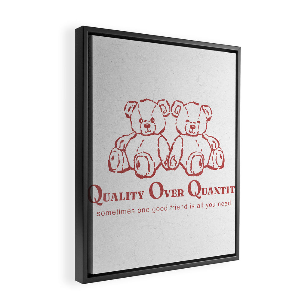Quality over Quantity Framed Canvas Print Gallery Image 2