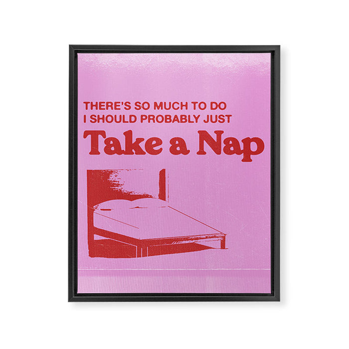 Take A Nap Framed Canvas Print Gallery Image 1