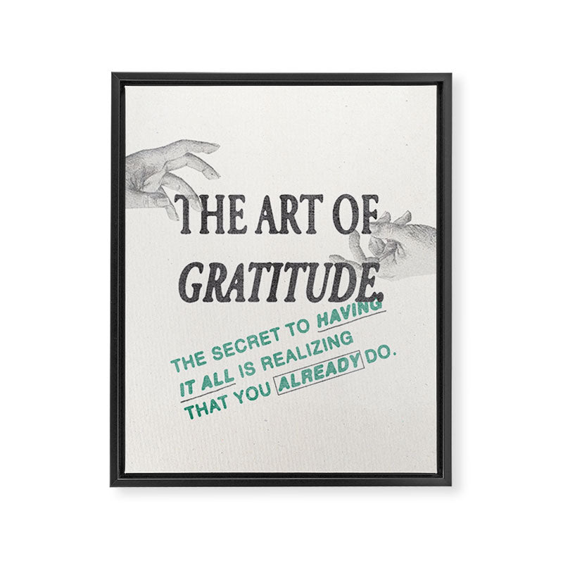 The Art of Gratitude Framed Canvas Print Gallery Image 6
