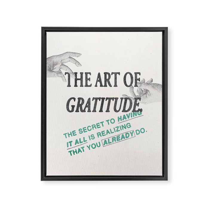 The Art of Gratitude Framed Canvas Print Gallery Image 1