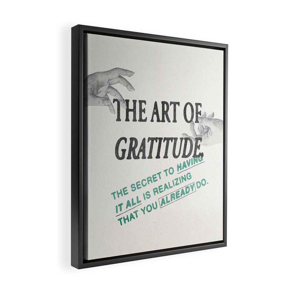 The Art of Gratitude Framed Canvas Print Gallery Image 2