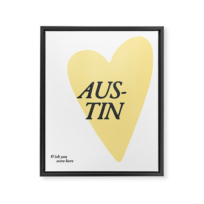 Wish you were here - Austin Framed Canvas Print Gallery Image 1