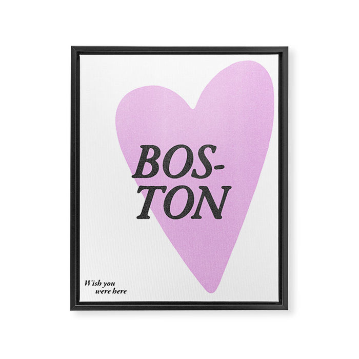 Wish you were here - Boston Framed Canvas Print Gallery Image 1