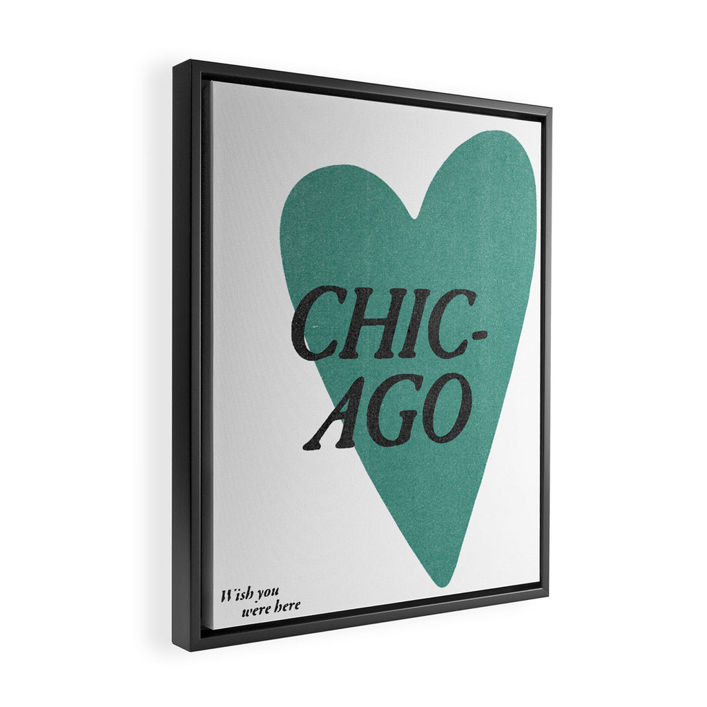 Wish you were here - Chicago Framed Canvas Print Gallery Image 2