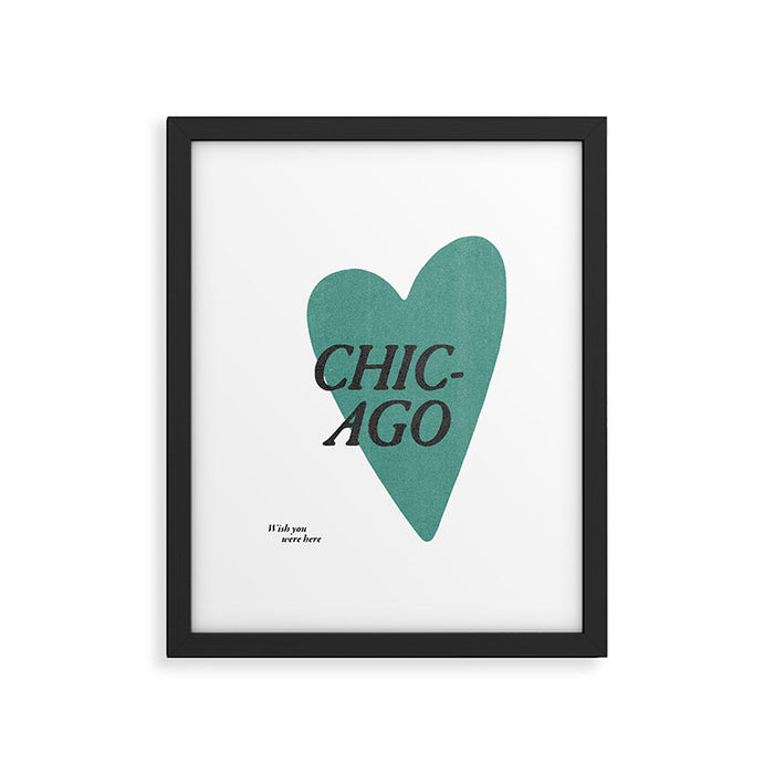 Wish you were here - Chicago Framed Art Print Gallery Image 1